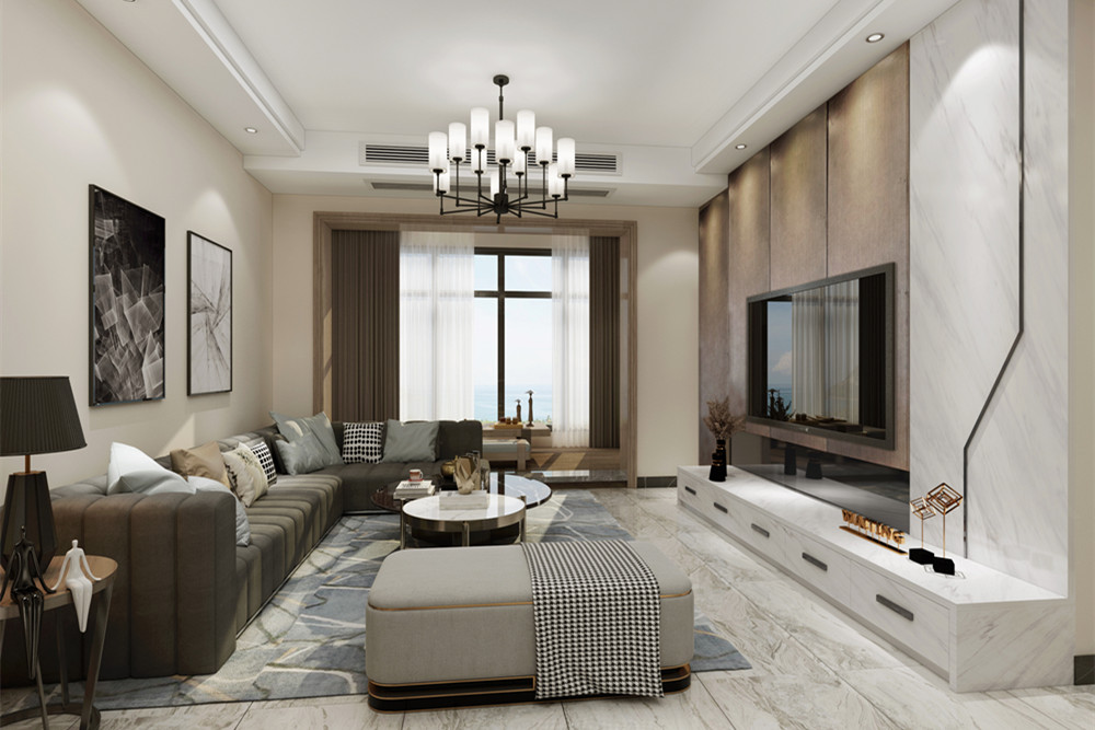 梧州市西環路中段小區輕奢風格三居室裝修案例