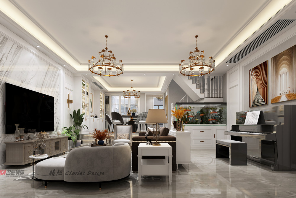 連云港市嘉泰城市花園美式風格別墅裝修案例