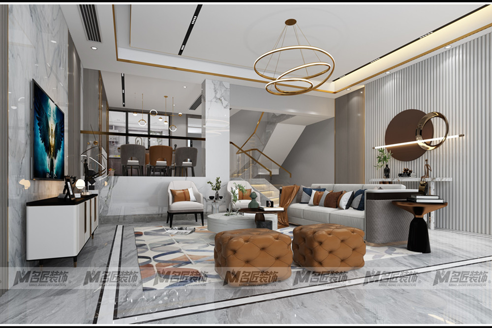 湖州市學仕嘉園輕奢風格別墅裝修案例