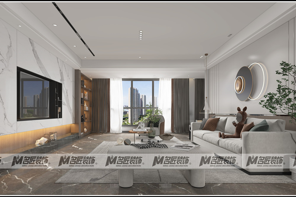 湖州市湖建山水佳苑現代簡約風格平層裝修案例