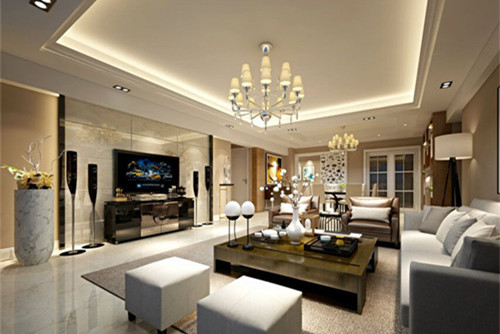 梧州市安居小區輕奢風格三居室裝修案例