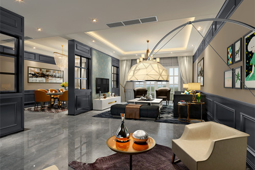 梧州市碧云天輕奢風格四居室裝修案例