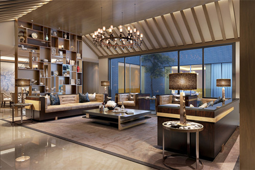 梧州市碧水閣小區新中式風格三居室裝修案例