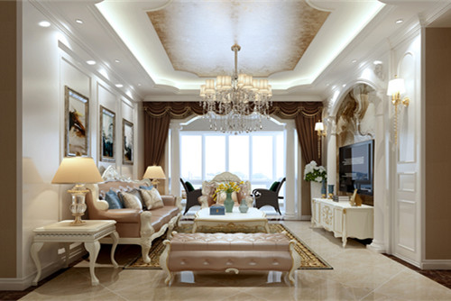 德陽市玫瑰園歐式風格三居室裝修案例
