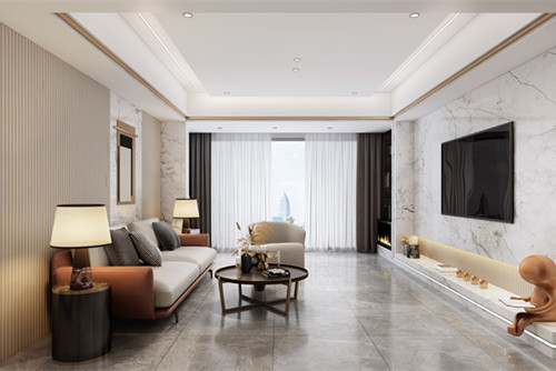 德陽(yáng)市華庭陽(yáng)光.新中式風(fēng)格三居室裝修案例