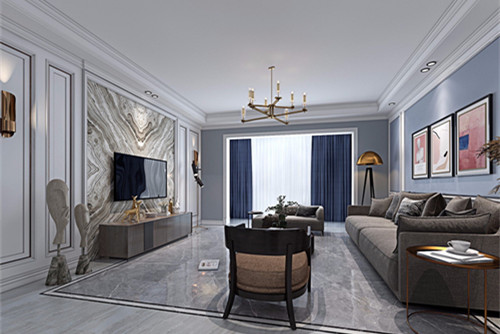 德陽市玫瑰園美式風格四居室裝修案例