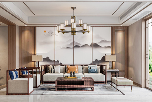 淮安市德匯公館新中式風格別墅裝修案例