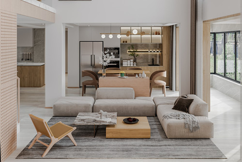 淮安市麗正花苑現代簡約風格別墅裝修案例