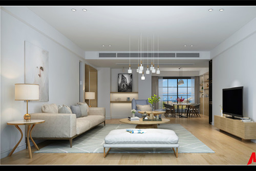 湛江市方圓云山詩意現(xiàn)代簡約風格三居室裝修案例