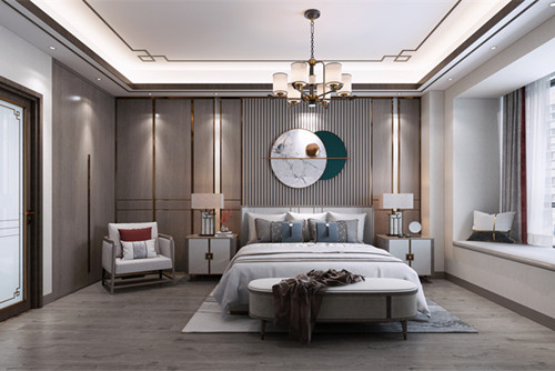 湛江市西粵京基城三期新中式風格平層裝修案例