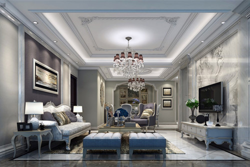 ?？谑协h(huán)球100寶龍城歐式風(fēng)格四居室裝修案例
