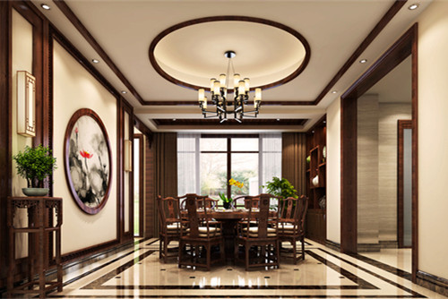 海口市輕工機械廠宿舍新中式風格別墅裝修案例