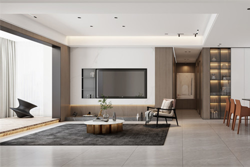 海口市綠城桃李春風現代簡約風格平層裝修案例