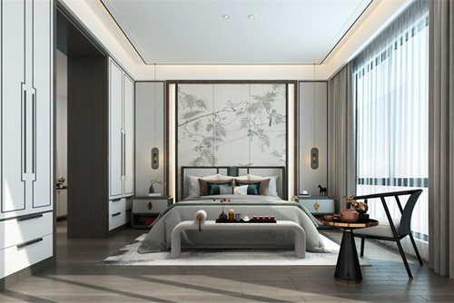 ?？谑协h(huán)球100寶龍城新中式風(fēng)格別墅裝修案例