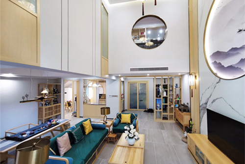 海口市海口華潤中心新中式風格復式裝修案例