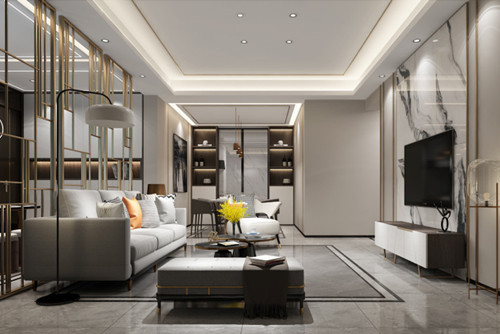 海口市南海幸福匯輕奢風格四居室裝修案例