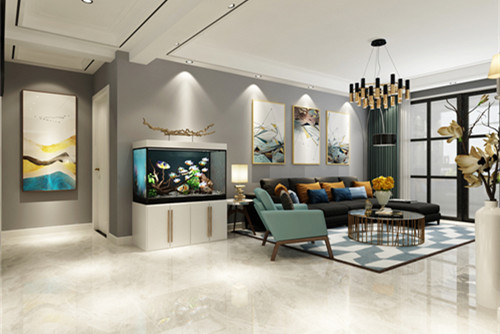 泰州市長江玫瑰園別墅小區(qū)現(xiàn)代簡約風格三居室裝修案例