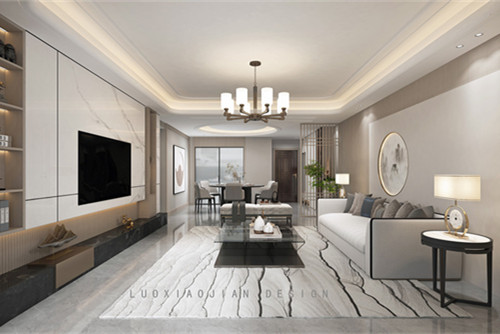 樂山市領地.蘭臺府輕奢風格四居室裝修案例