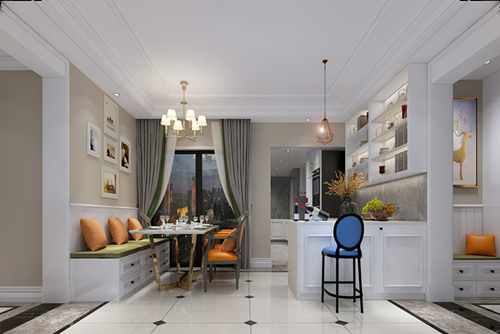 百色市百通世界新城廣場小區歐式風格三居室裝修案例