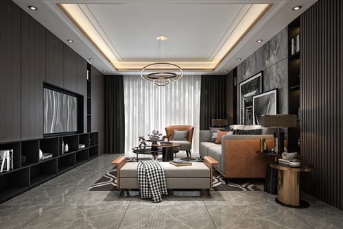 貴港市紅鋒華府現(xiàn)代簡約風格三居室裝修案例