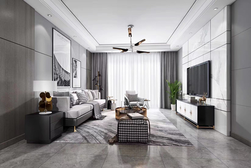 江門市世茂碧海銀湖現代風格三居室裝修案例