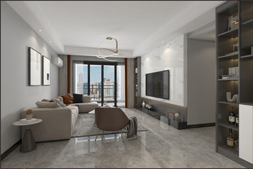 江門市珠江國際新城現代風格三居室裝修案例