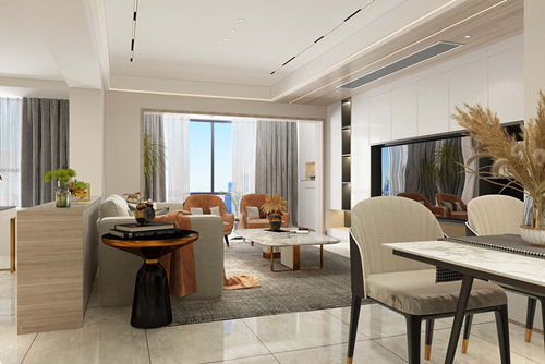 廣州市遠洋招商保利東灣現代簡約風格三居室裝修案例