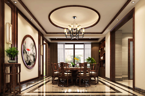 海口市輕工機械廠宿舍新中式風格別墅裝修案例