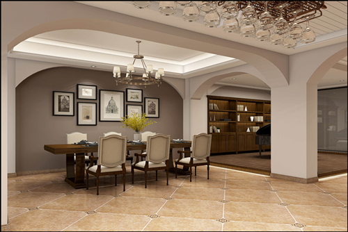 海口市昌茂翰林西苑新中式風格別墅裝修案例