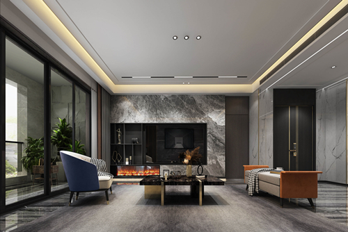 海口市南海幸福匯輕奢風格平層裝修案例