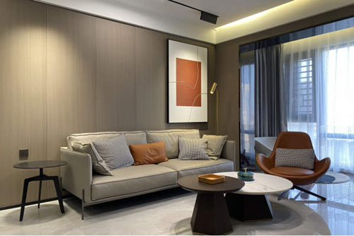 海口市海南新天地輕奢風(fēng)格三居室裝修案例