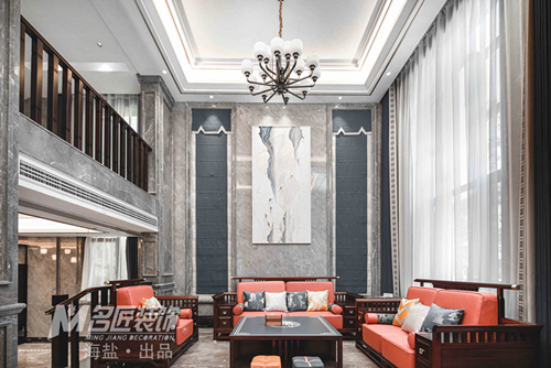 嘉興市寶石公館新中式風格別墅裝修案例