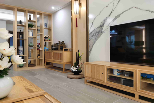 海口市成信麗苑新中式風(fēng)格復(fù)式裝修案例