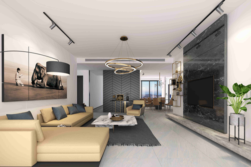 海口市鳳翔山莊現代簡約風格四居室裝修案例