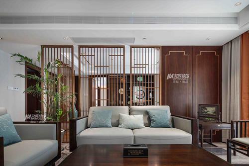 嘉興市龍光·西塘江南大境新中式風格四居室裝修案例