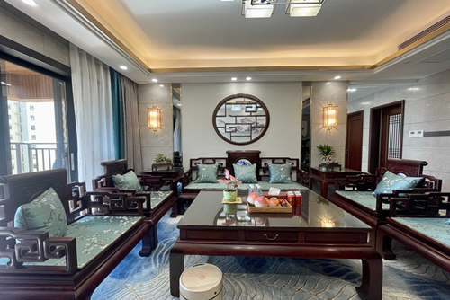 江門市融創御府新中式風格四居室裝修案例