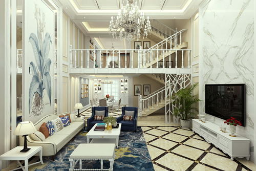 曲靖市贏城世家歐式風格別墅裝修案例