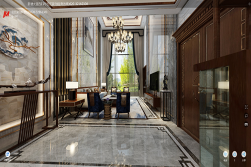 廣州市凱旋新世界新中式風(fēng)格復(fù)式裝修案例