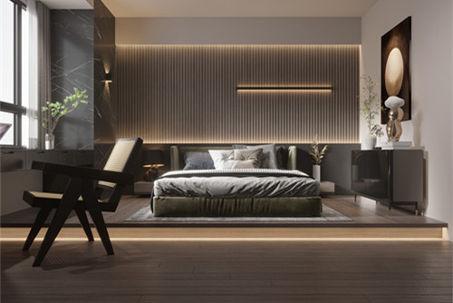 中山市江南海岸花園輕奢風格三居室裝修案例