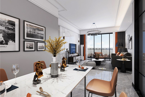 中山市盈悅豪庭現代簡約風格三居室裝修案例