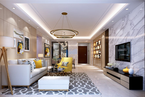 中山市麗豪花園現代簡約風格四居室裝修案例