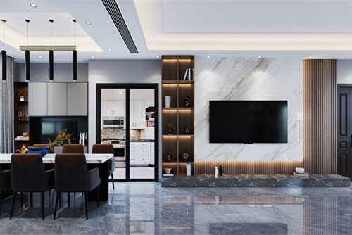 中山市麗豪花園現代簡約風格四居室裝修案例