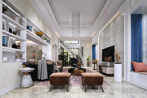 中山市健康花城二期新中式風格別墅裝修案例