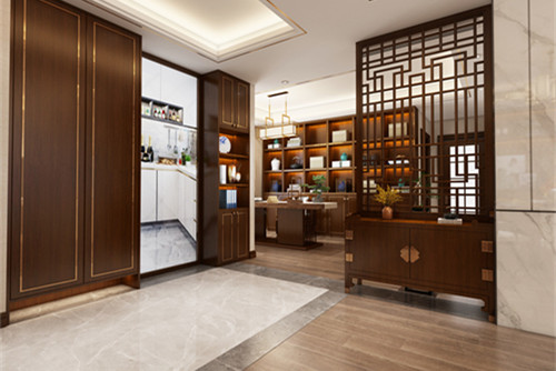 中山市雅居樂劍橋郡新中式風格五居室裝修案例