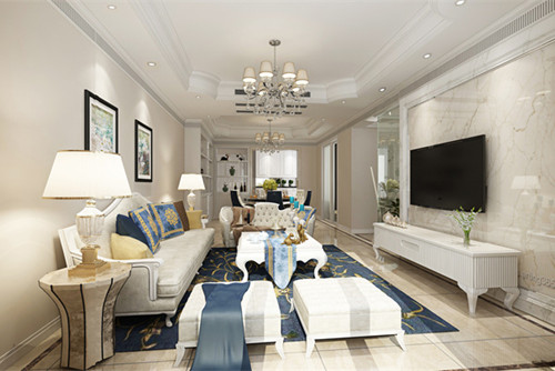 中山市錦秀藍山現代簡約風格三居室裝修案例