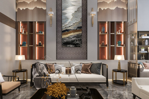 德陽市伴江庭小區(qū)輕奢風(fēng)格別墅裝修案例