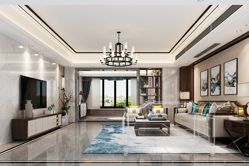 汕頭市灣璟名筑新中式風格四居室裝修案例