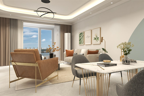 海口市愛華小區現代簡約風格三居室裝修案例