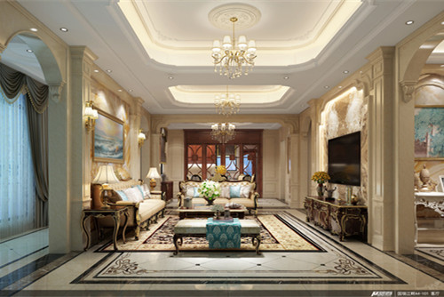 海口市綠城桃李春風歐式風格別墅裝修案例