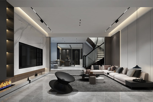 海口市南海幸福匯現代簡約風格別墅裝修案例